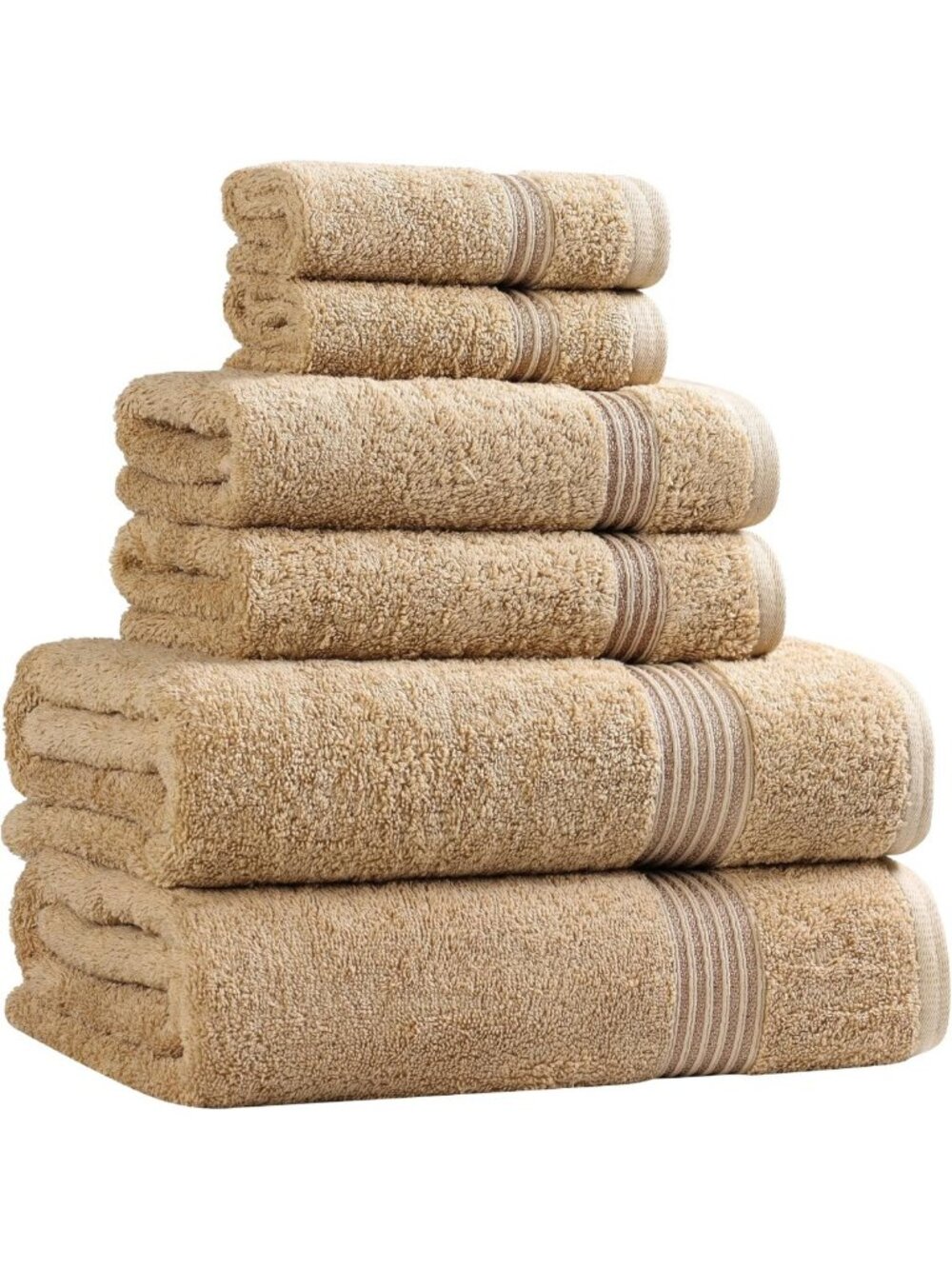 Luxurious 6-Piece Egyptian Cotton Towel Set - Absorbent, Fast-Drying Bath